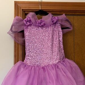 Sparkling Lilac Dress with Tulle Overlay
